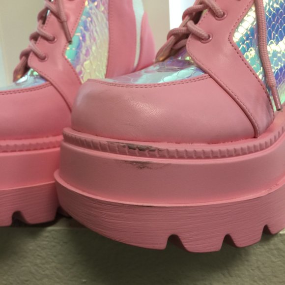 PRE LOVED - Pink Poison Platform Boots PNK/7 - SH242 - Picture 2 of 8